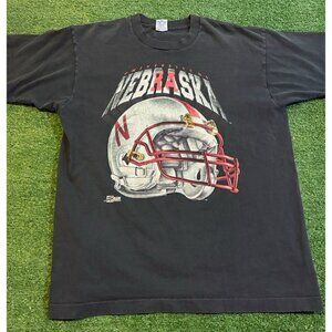 Vintage Nebraska Cornhuskers shirt mens large black red football blackshirts 90s